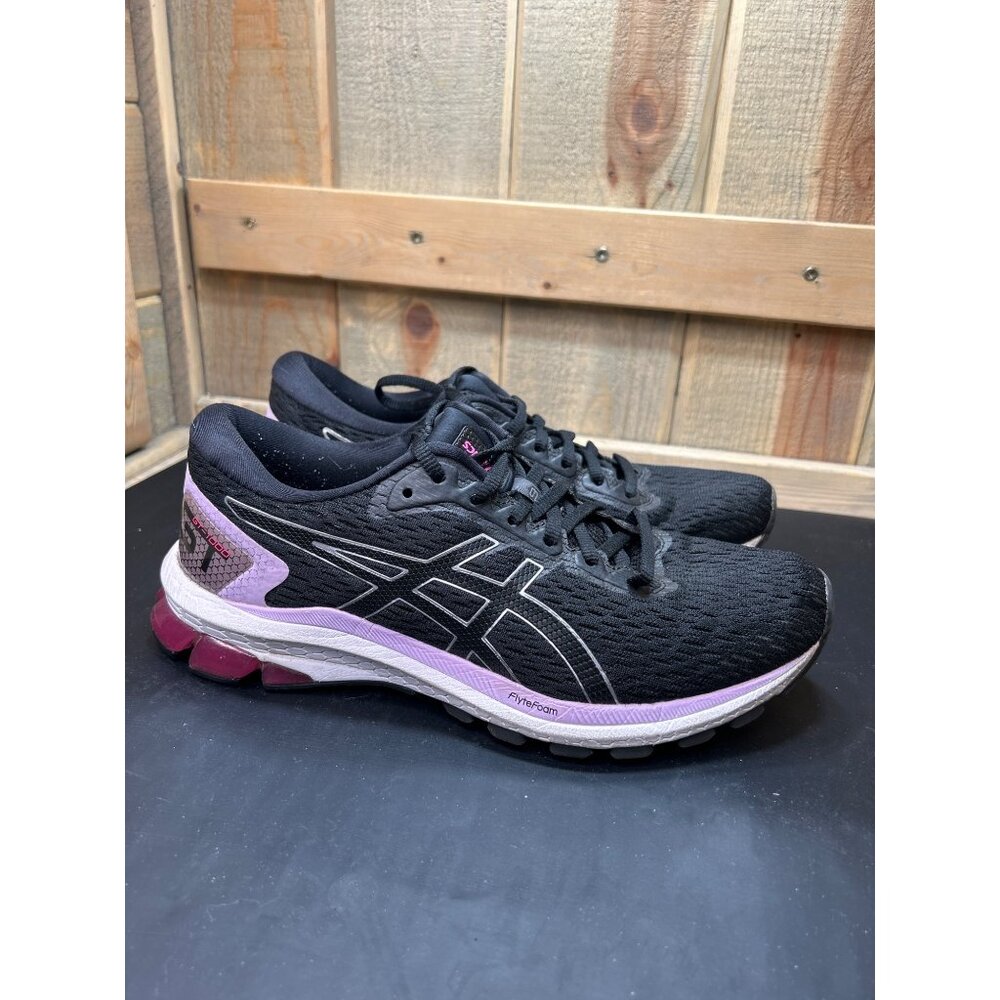 Asics Womens GT 1000 1012A651 Running Shoes Black Pink Size 10 FlyteFoam